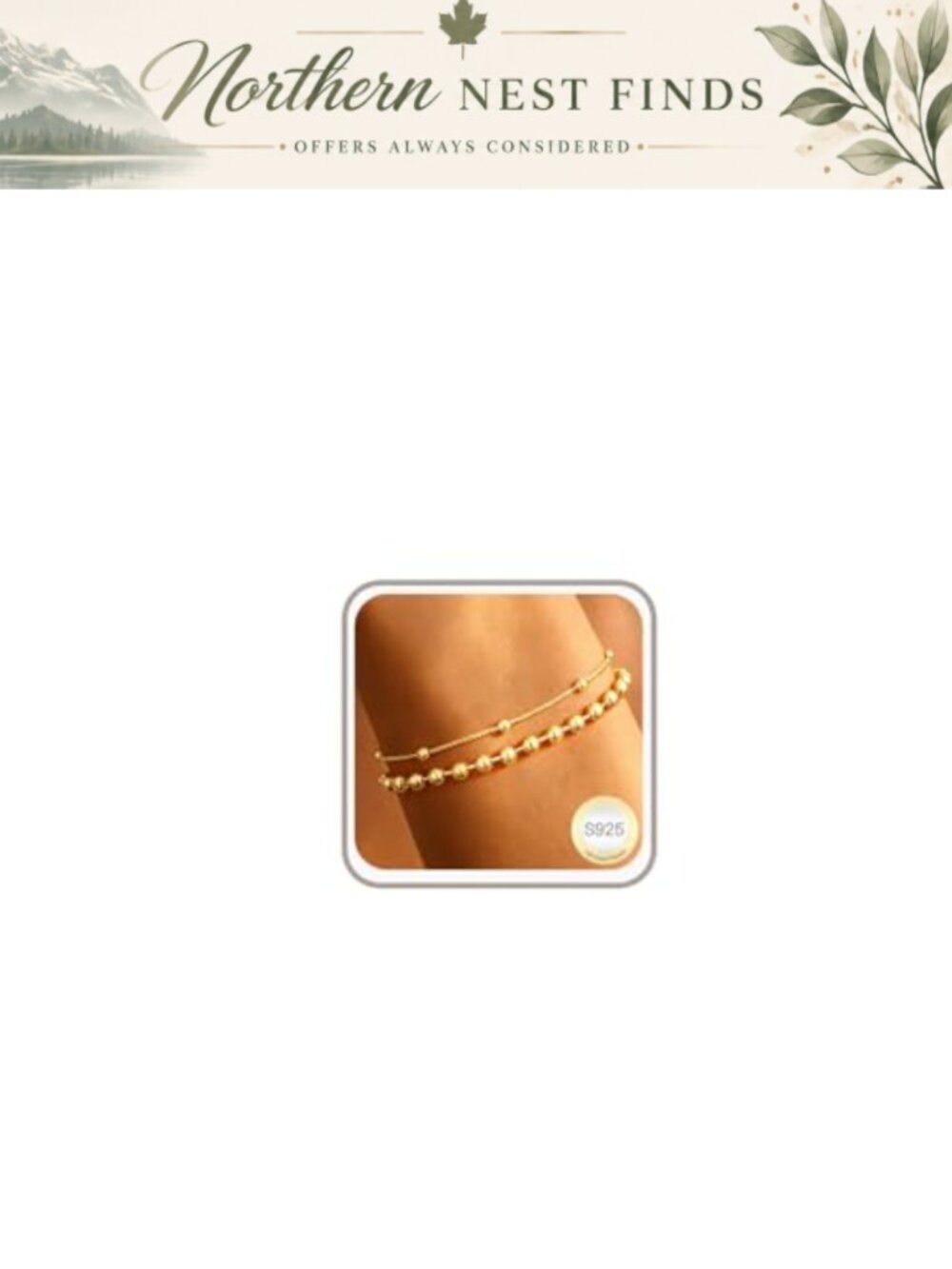 Gold Plated Layered Dainty Bracelet Set Paperclip Chain Zircon Beaded Stackable